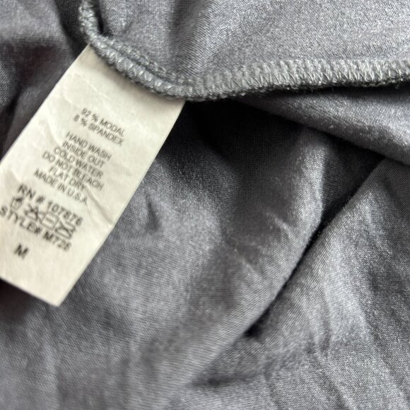 Comfy USA Women Gray 3/4 Sleeve Tunic Top Medium Stretch Casual Relaxed USA Made - Picture 4 of 7